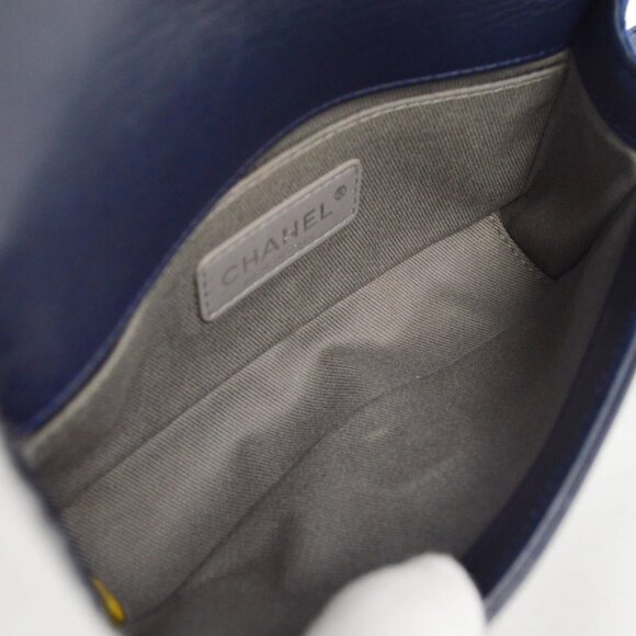 Boy Chanel Navy Velvet Small Chain Shoulder Bag XX03513 - Picture 5 of 7